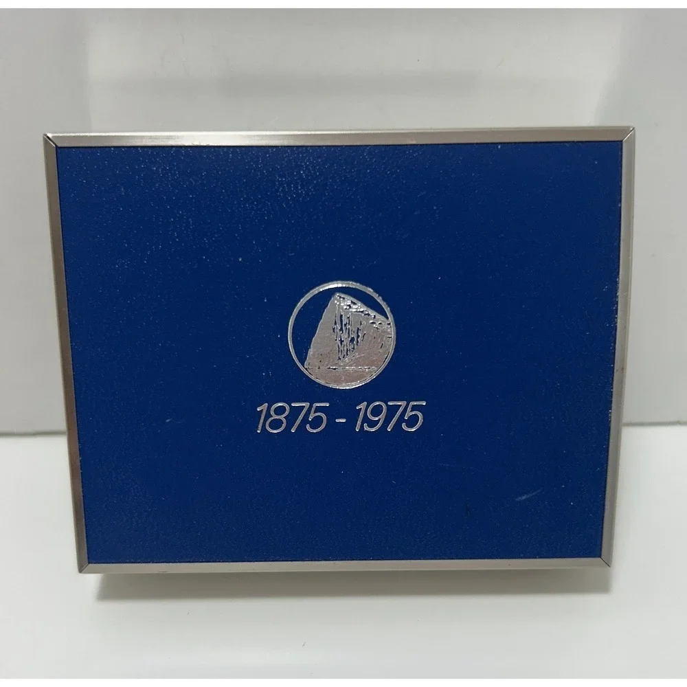 Prudential Insurance 100 Year Anniversary 1875-1975 Silver Coin Key Chain Box